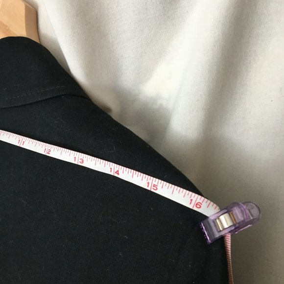 Black linen blend 3/4 sleeve blazer - Picture 4 of 4